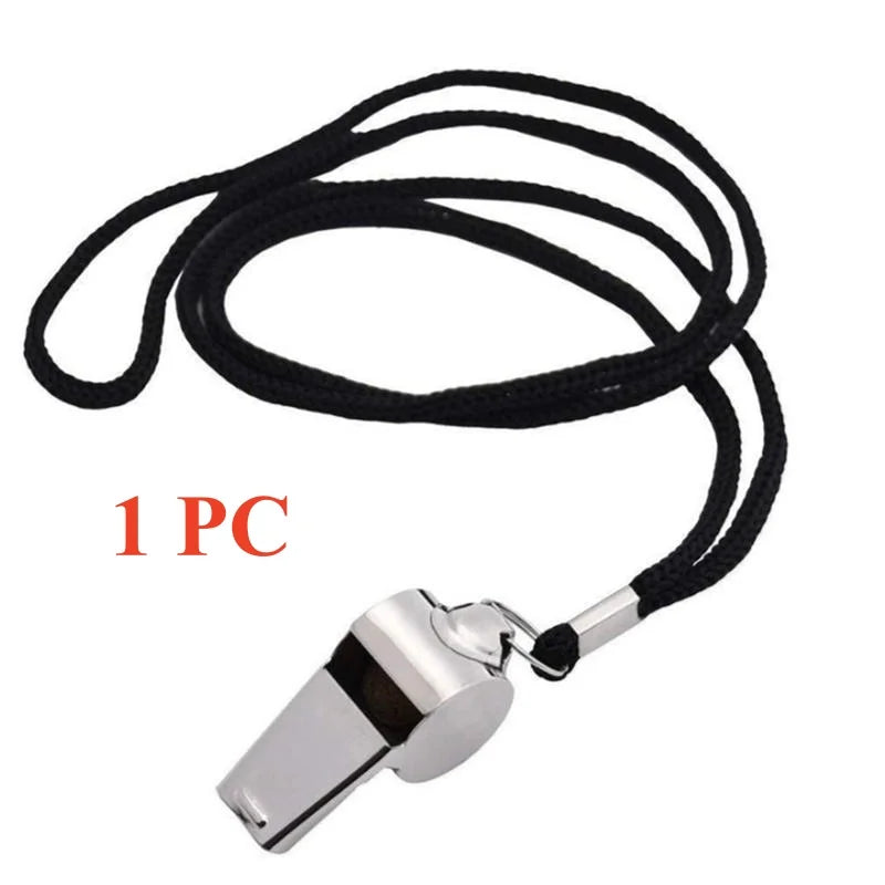 2 Pack Stainless Steel Sports Whistles with Lanyard, Loud Crisp Sound Whistles Great for Coaches, Referees, and Officials
