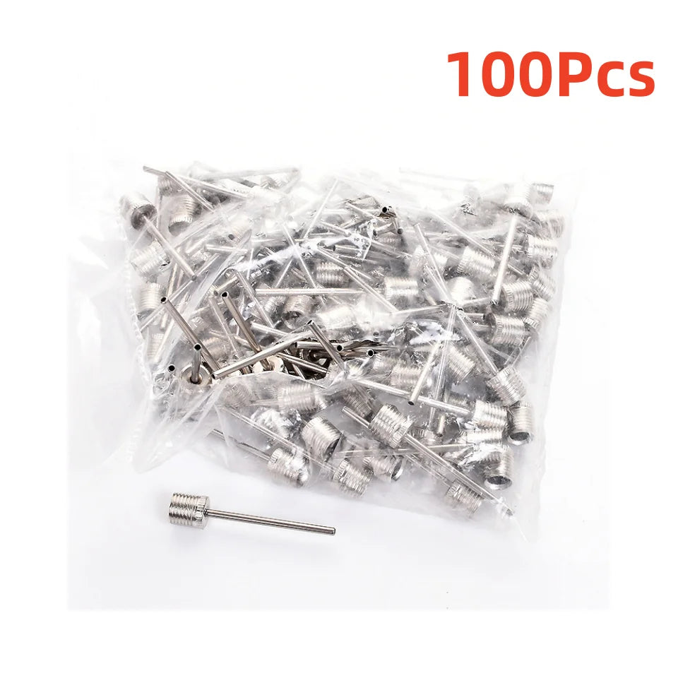 10/20/100Pcs Ball Air Needle Stainless Steel Pump Pin Basketball Inflating Pump Needle Football Inflatable Valve Adaptors Nozzle