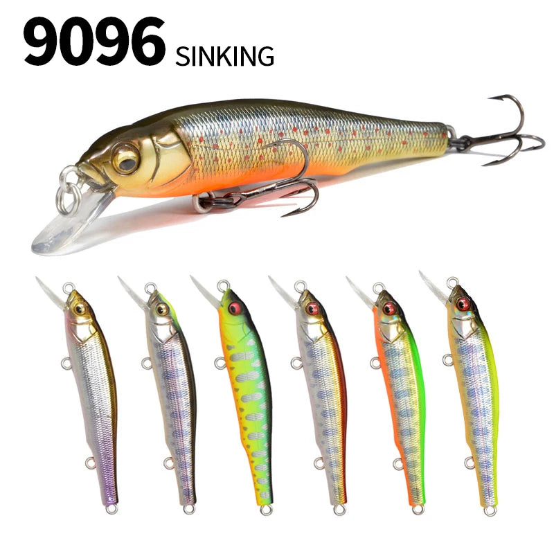 1PCS 70mm 5g Fishing Lure Minnow Hard Bait with 2 Fishing Hooks Crankbait Iscas Artificial Fishing Tackle Lure 3D Eyes