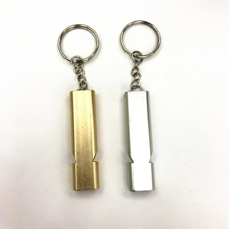 Metal Survival Whistle Flat Shape Training Whistle for Outdoor Sports Hiking Climbing Emergence Whistle Cheerleading Souvenirs