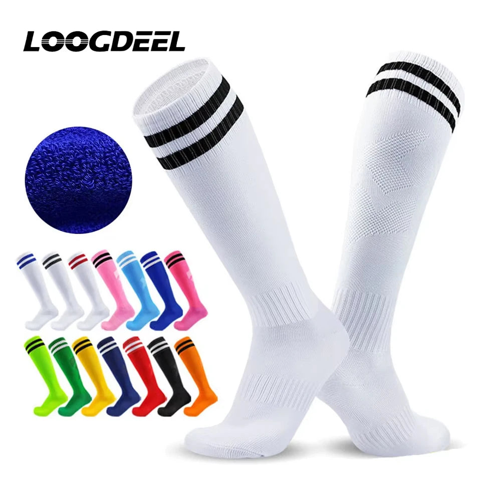 Loogdeel 26-45 Children Adult Football Sports Long Knee Socks Kids Soccer Baseball Adults Legging Stockings Children Sports Sock