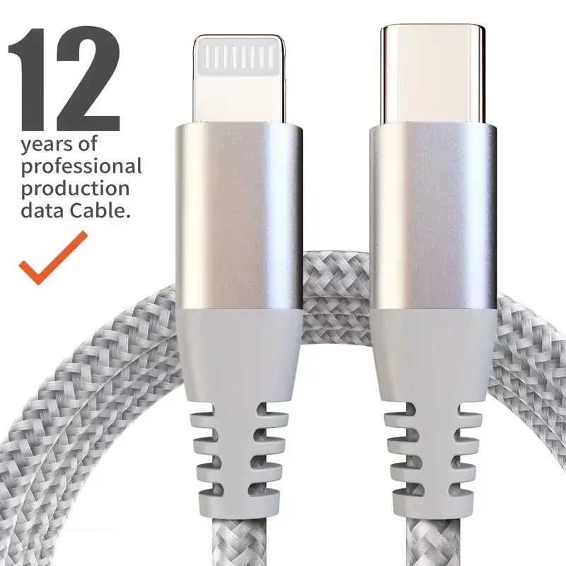 1PC 2PCS MFi Certified Fast Cable durable Nylon Braided Cord USB C to Lightning Cable Fast Charging Data for iPhone 14 13 12 11