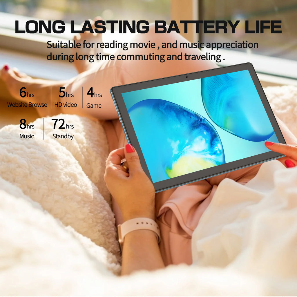 PRITOM Android Tablet 10.1 Inch 3GB RAM 64GB ROM Quad Core Processor WiFi 6 HD IPS Screen 8.0 MP Rear Camera