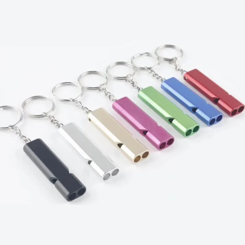 Metal Survival Whistle Flat Shape Training Whistle for Outdoor Sports Hiking Climbing Emergence Whistle Cheerleading Souvenirs