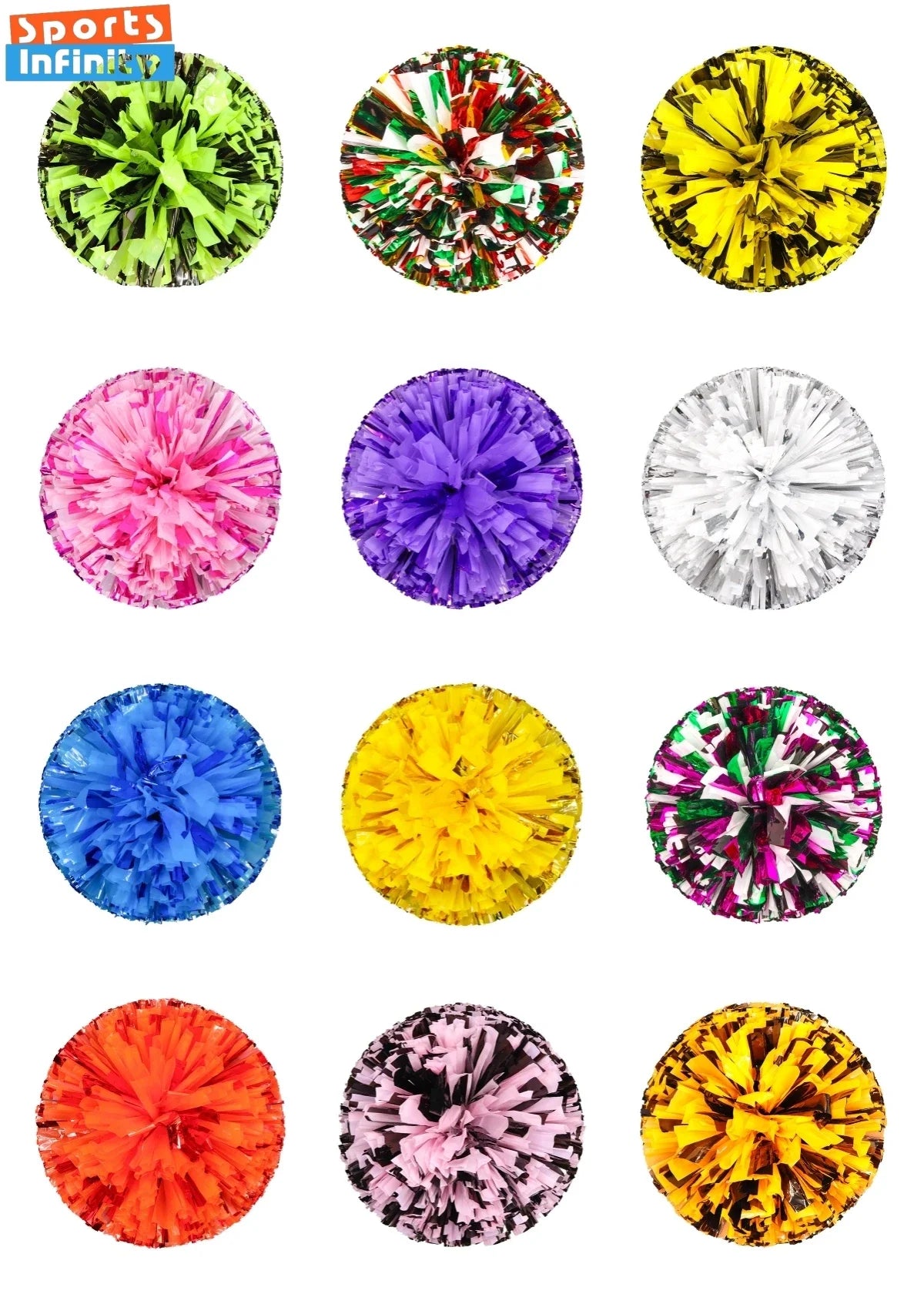 Colorful Cheerleading Pom Poms Girls Kids Finger Cheer Balls Gold Silver Purple Blue Red Green Dance Cheerleading Accessories