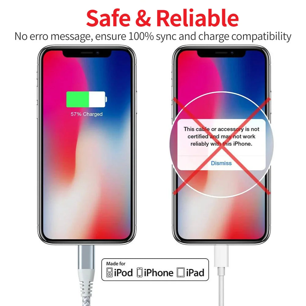 1PC 2PCS MFi Certified Fast Cable durable Nylon Braided Cord USB C to Lightning Cable Fast Charging Data for iPhone 14 13 12 11