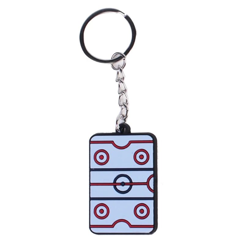 Ice Hockey Sports Pendant Keyring Cartoon Winter Sports Charm Keychain Car Keys Holder Bag Pendant Handbag Accessories