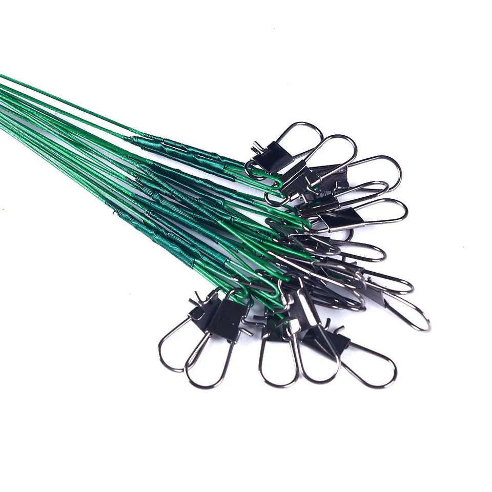 Anti Bite Steel Fishing Line Steel Wire Leader With Swivel Fishing Accessory Lead Core Leash Fishing Wire 15cm 20cm  30cm