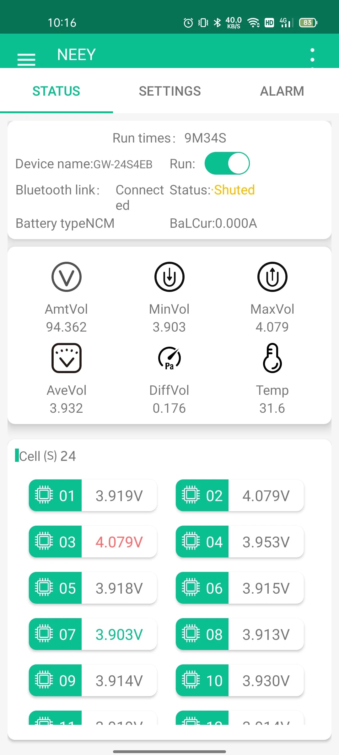 NEEY 4TH 4A 8A 10A Smart Active Balancer Equalizer 8S 14S 16S 20S 21S 22S 24S Lifepo4 / Li-ion/ LTO Battery Energy equalization
