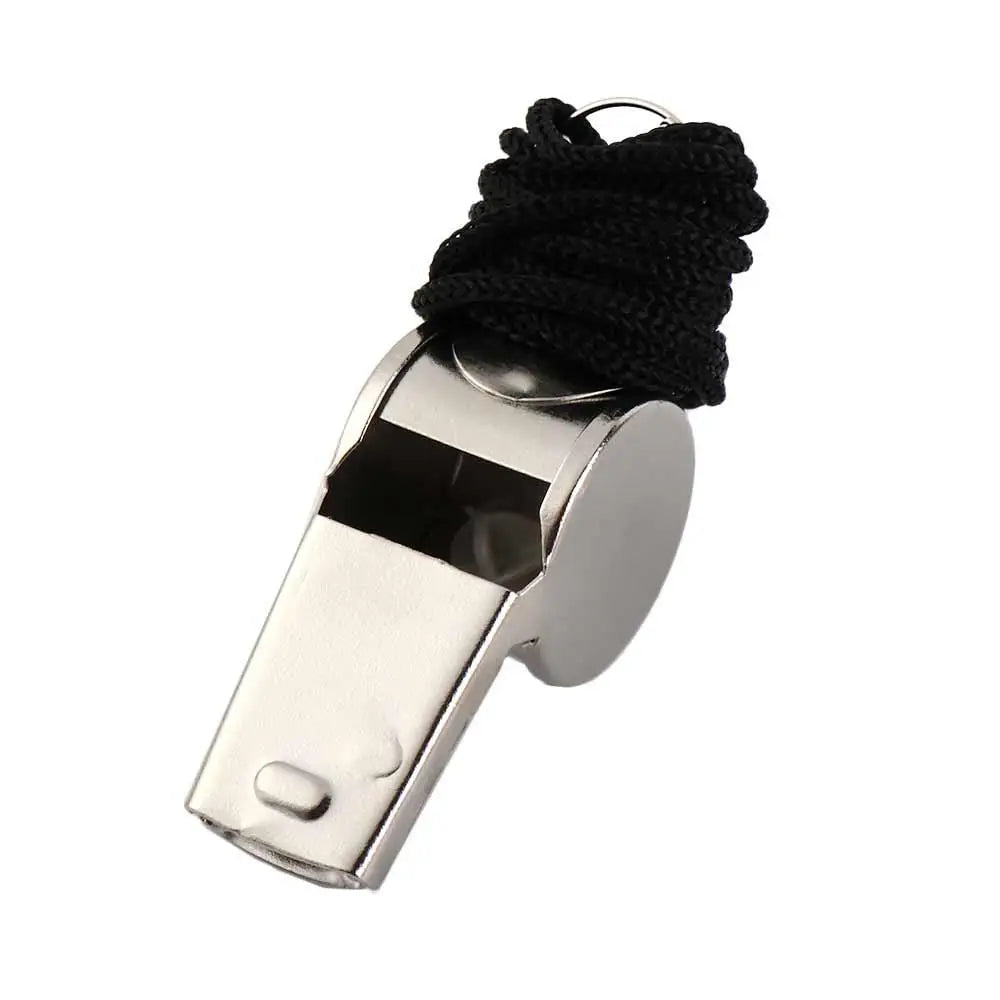 Team Sport Loud Metal Whistle With Rope Strong Stainless Steel Whistles Professional Portable Referee Whistles Training