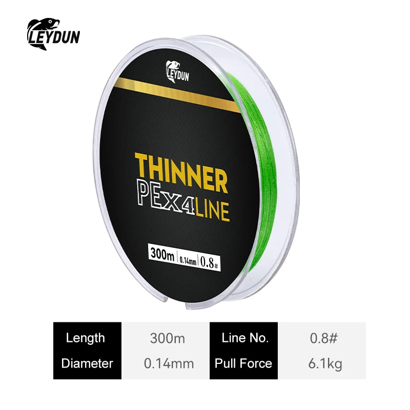 LEYDUN Micro THINNER Fishing Lines 100m 150m 300m 4 Strands Braided PE Japan Monofilament Fishing Line Set Carp Fly Fishing Wire