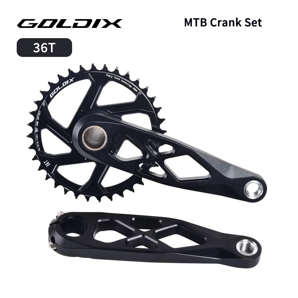 GOLDIX Mountain Bicycle BSA 24mm Crankset 165 170 175mm R-SPEC Trail Hollow Bike Crank Spindle DH AM XC for Shimano SRAM