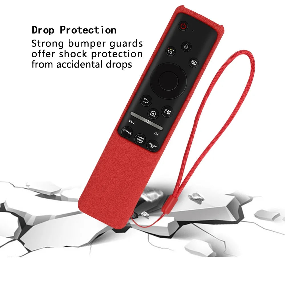 BN59-01312B Silicone Cover Fit for Samsung TV Voice Remote Control Case BN59-01312H BN59-01312F BN59-01312M RMCSPR1B Shockproof
