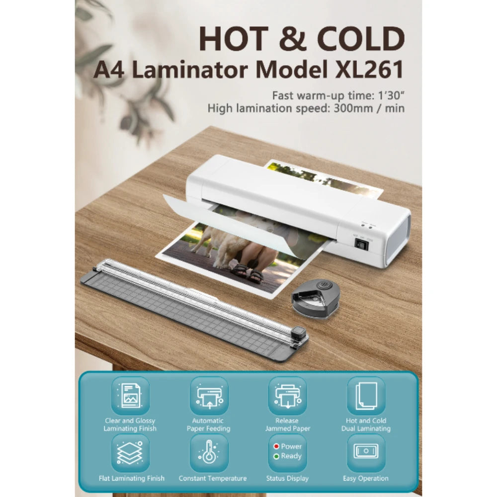 New Plastic Sealer with 10 Sheets Laminating Film, 9 Inch Hot and Cold Laminator, Hot and Cold Laminator for Home School Office
