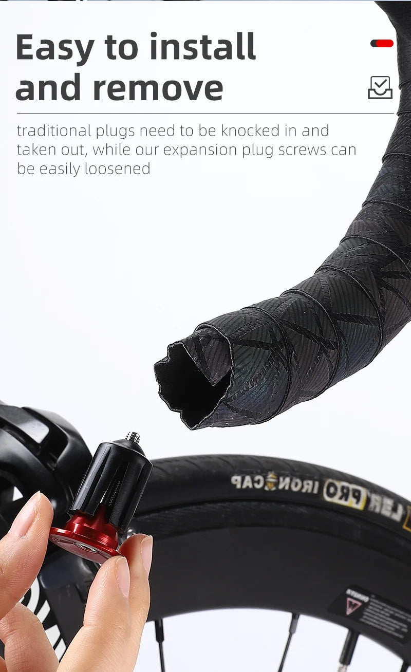 WEST BIKING Colorful Handlebar End Plugs With Tools Alunimum Alloy Road Bike MTB Handle Bar End Cap Expansion Plugs 22-24mm