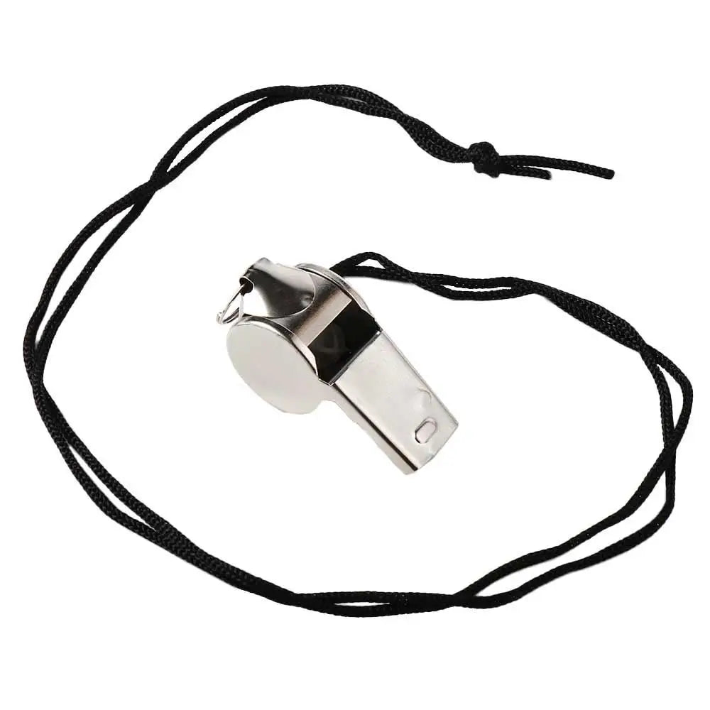 Team Sport Loud Metal Whistle With Rope Strong Stainless Steel Whistles Professional Portable Referee Whistles Training