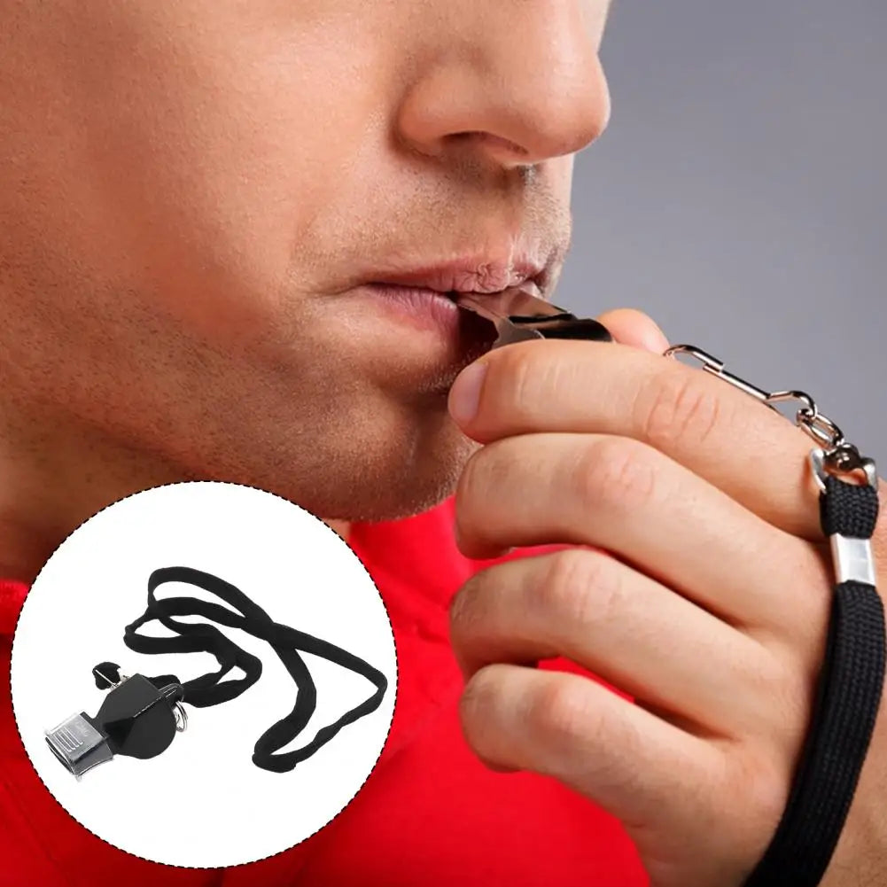 Loud Pea-shaped Whistle 120 Decibel Whistle Professional Sports Whistle Set with Lanyard Mouth Grip for Coaches Referees