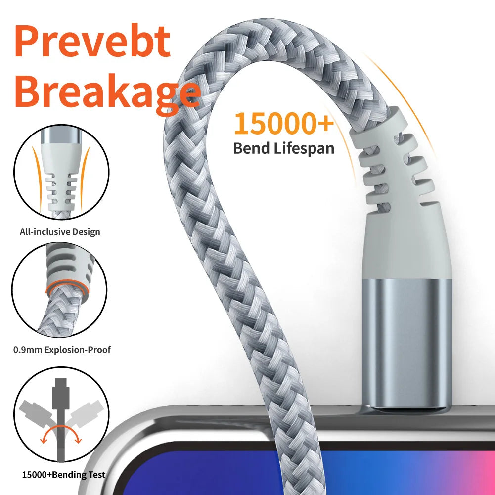 1PC 2PCS MFi Certified Fast Cable durable Nylon Braided Cord USB C to Lightning Cable Fast Charging Data for iPhone 14 13 12 11