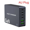 AU/BR/EU/KR/US/UK Plug Multi Port Socket Adapter 6 Port GaN Charger USB C For Smartphone Tablet Laptop 100W PPS Quick Charging