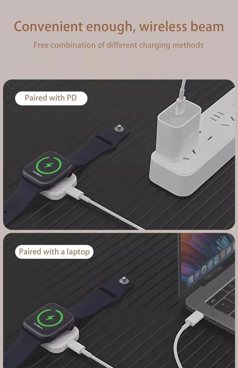 Fast Magnetic Watch Wireless Charger For Apple Watch Ultra 3 2 1 Series 9 8 7 6 SE Charger Dock Adapter Type C Portable Charger