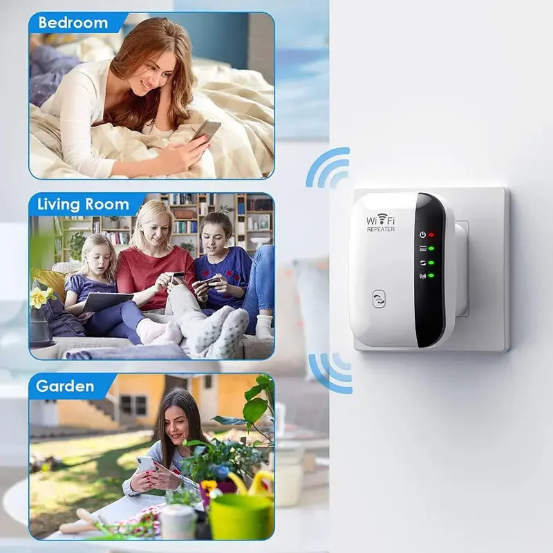 Wireless WiFi Range Extender 300M Signal Booster Repeater Network Amplifier Compatible with Most Routers EU US Plug