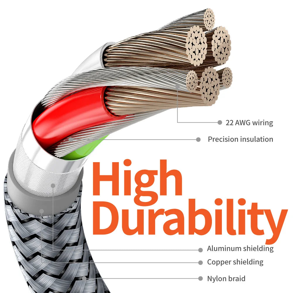 1PC 2PCS MFi Certified Fast Cable durable Nylon Braided Cord USB C to Lightning Cable Fast Charging Data for iPhone 14 13 12 11
