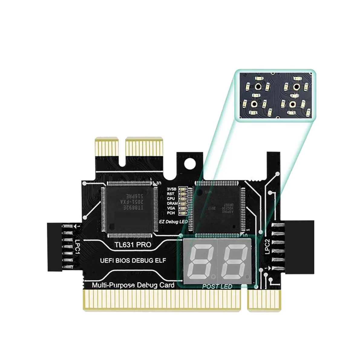 TL631 Pro Diagnostic Card+Expansion Card Diagnostic Card PCI-E Motherboard Multifunction Laptop Diagnostic