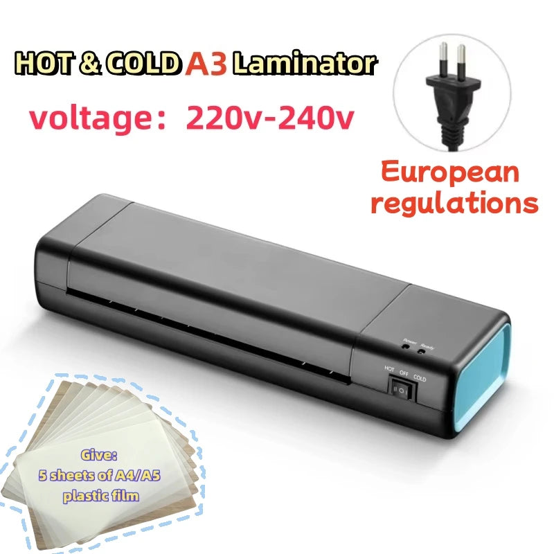 New Plastic Sealer with 10 Sheets Laminating Film, 9 Inch Hot and Cold Laminator, Hot and Cold Laminator for Home School Office