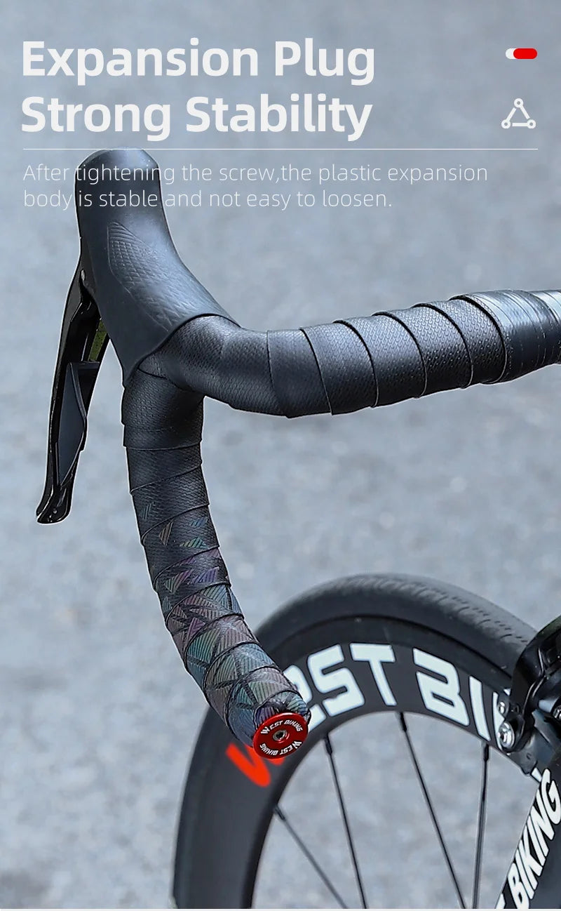 WEST BIKING Colorful Handlebar End Plugs With Tools Alunimum Alloy Road Bike MTB Handle Bar End Cap Expansion Plugs 22-24mm