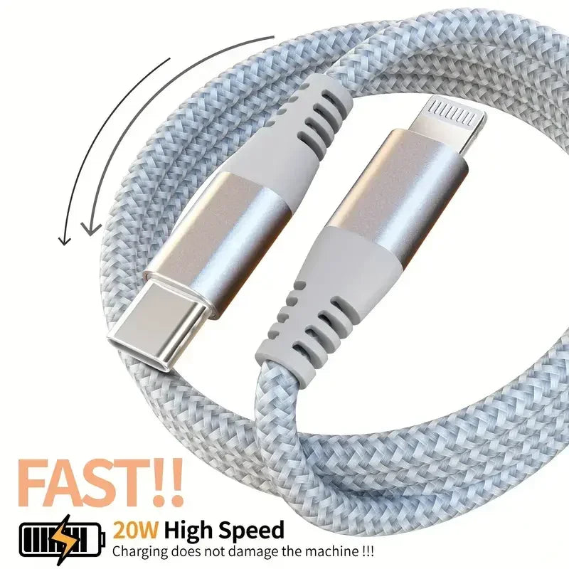 1PC 2PCS MFi Certified Fast Cable durable Nylon Braided Cord USB C to Lightning Cable Fast Charging Data for iPhone 14 13 12 11