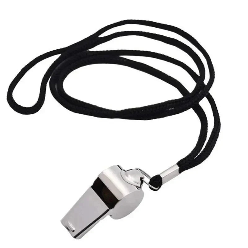 2 Pack Stainless Steel Sports Whistles with Lanyard, Loud Crisp Sound Whistles Great for Coaches, Referees, and Officials