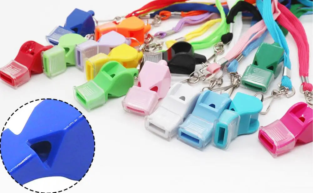 Loud Pea-shaped Whistle 120 Decibel Whistle Professional Sports Whistle Set with Lanyard Mouth Grip for Coaches Referees