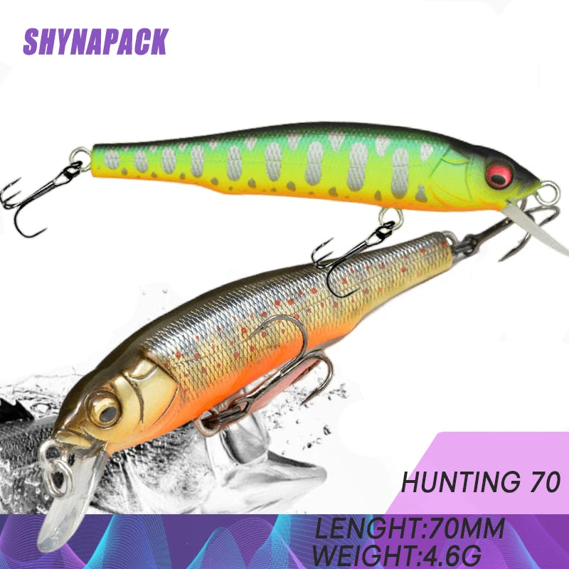 1PCS 70mm 5g Fishing Lure Minnow Hard Bait with 2 Fishing Hooks Crankbait Iscas Artificial Fishing Tackle Lure 3D Eyes