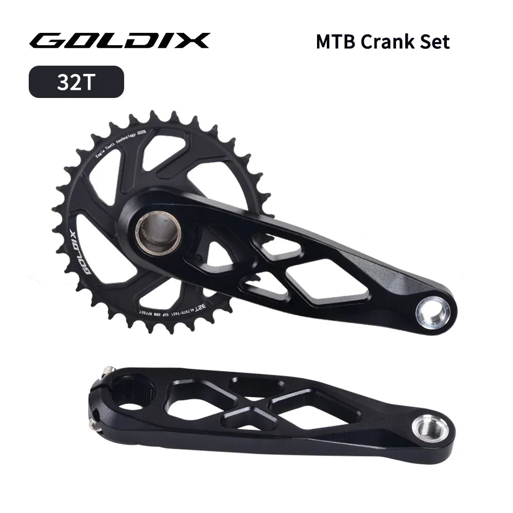 GOLDIX Mountain Bicycle BSA 24mm Crankset 165 170 175mm R-SPEC Trail Hollow Bike Crank Spindle DH AM XC for Shimano SRAM
