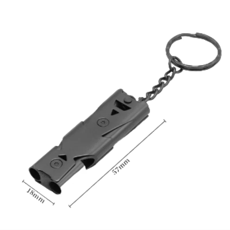 Double Tube Explosive Whistle Outdoor Distress Whistle Stainless Steel High-frequency Earthquake Rescue Whistle Survival Whistle