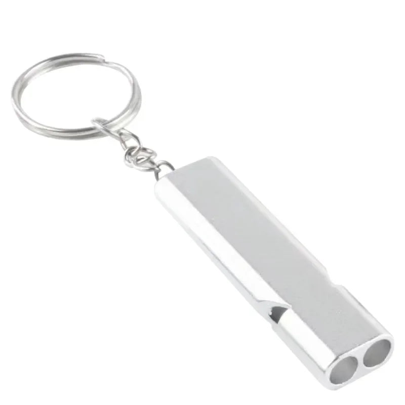 Metal Survival Whistle Flat Shape Training Whistle for Outdoor Sports Hiking Climbing Emergence Whistle Cheerleading Souvenirs