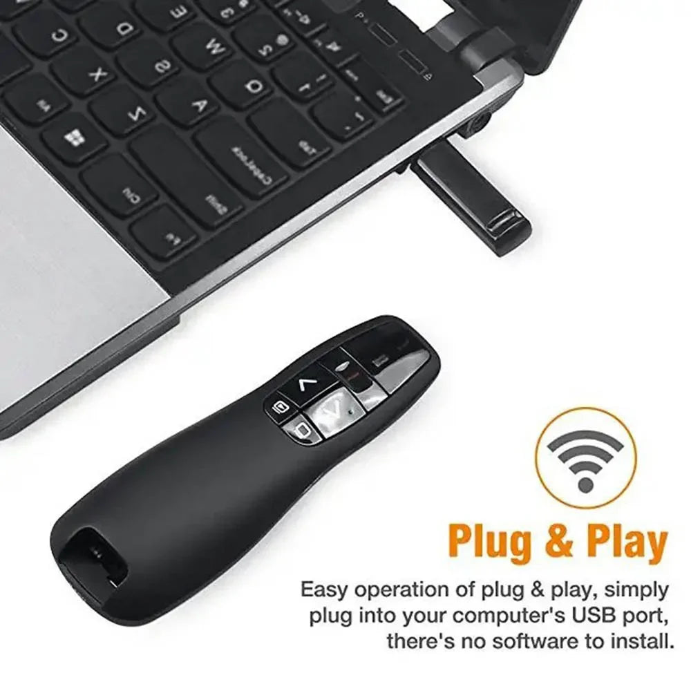 2.4GHz PPT Flip Pen Pointer Wireless USB Powerpoint Presentation Clicker Presenter for Powerpoint Remote Control with Red Light