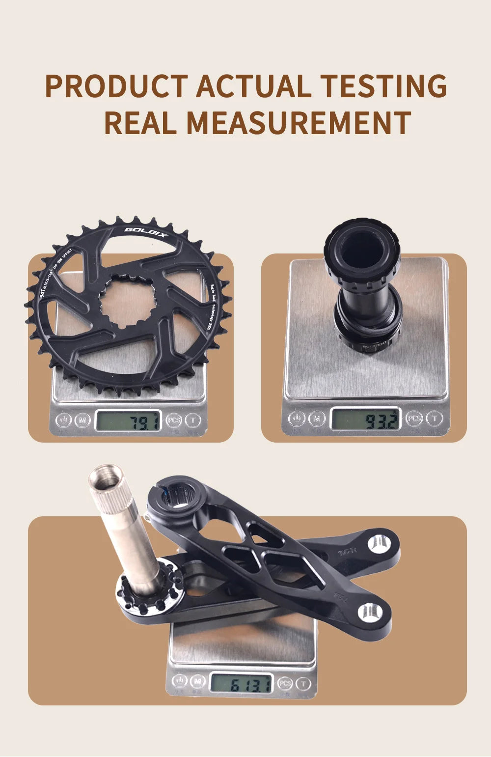 GOLDIX Mountain Bicycle BSA 24mm Crankset 165 170 175mm R-SPEC Trail Hollow Bike Crank Spindle DH AM XC for Shimano SRAM