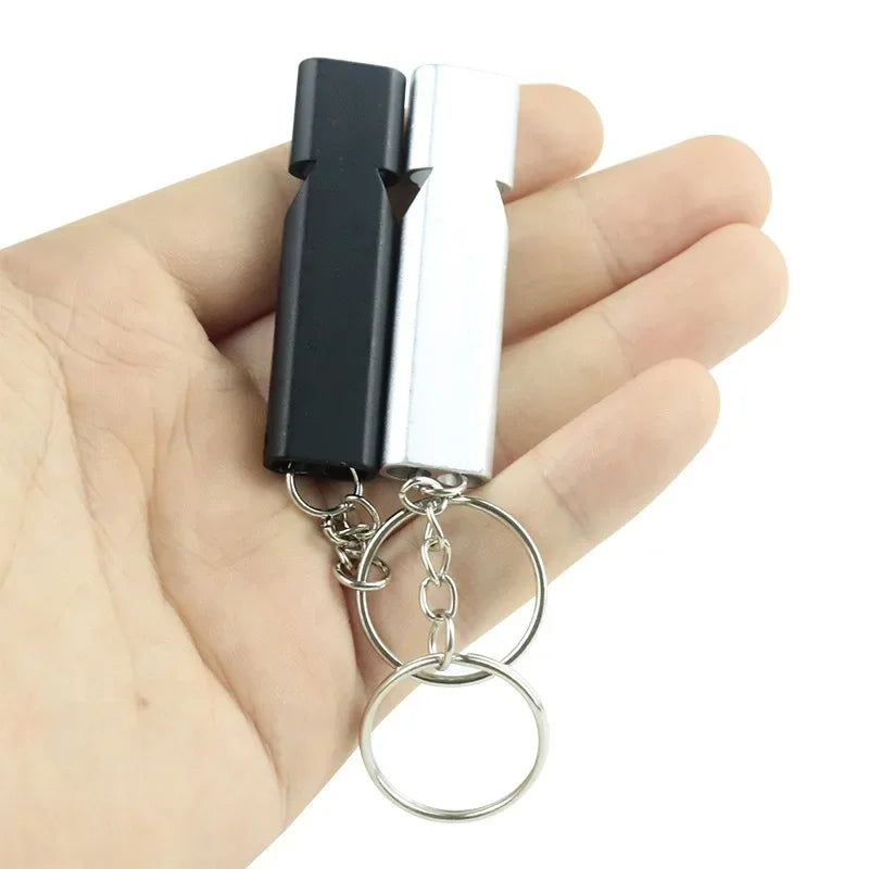 Metal Survival Whistle Flat Shape Training Whistle for Outdoor Sports Hiking Climbing Emergence Whistle Cheerleading Souvenirs