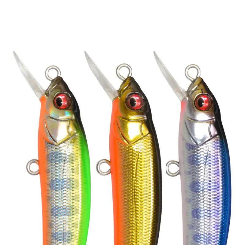 1PCS 70mm 5g Fishing Lure Minnow Hard Bait with 2 Fishing Hooks Crankbait Iscas Artificial Fishing Tackle Lure 3D Eyes