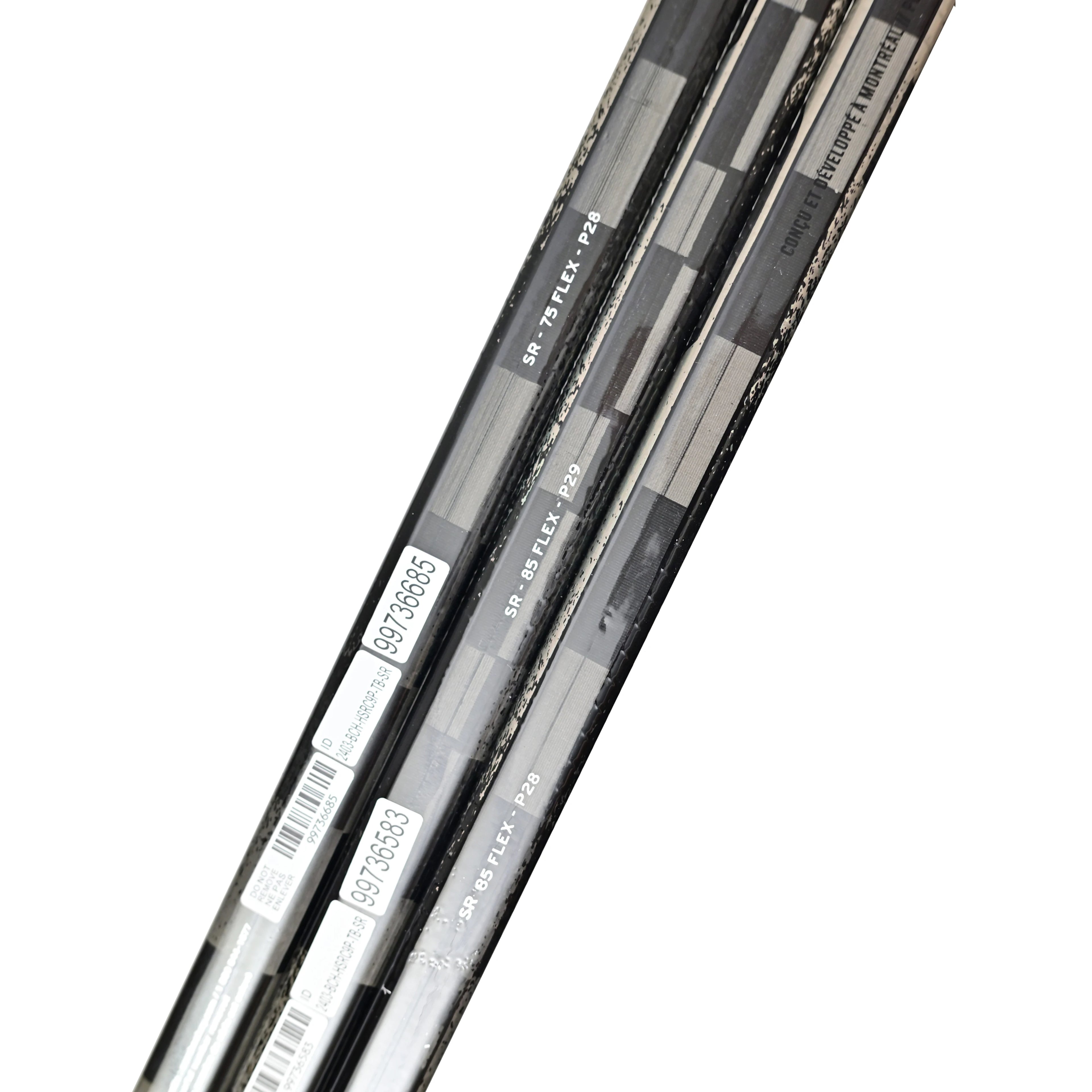[2-Pack][SR][LKP][Tigger 10CLK][Black] Pro Classic Low Kick Point CLK Carbon Fiber Real Ice Hockey Sticks Light Weight 390g