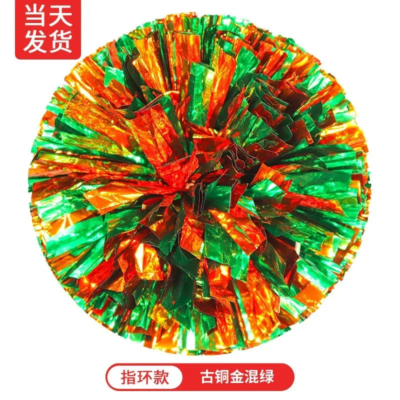 Colorful Cheerleading Pom Poms Girls Kids Finger Cheer Balls Gold Silver Purple Blue Red Green Dance Cheerleading Accessories