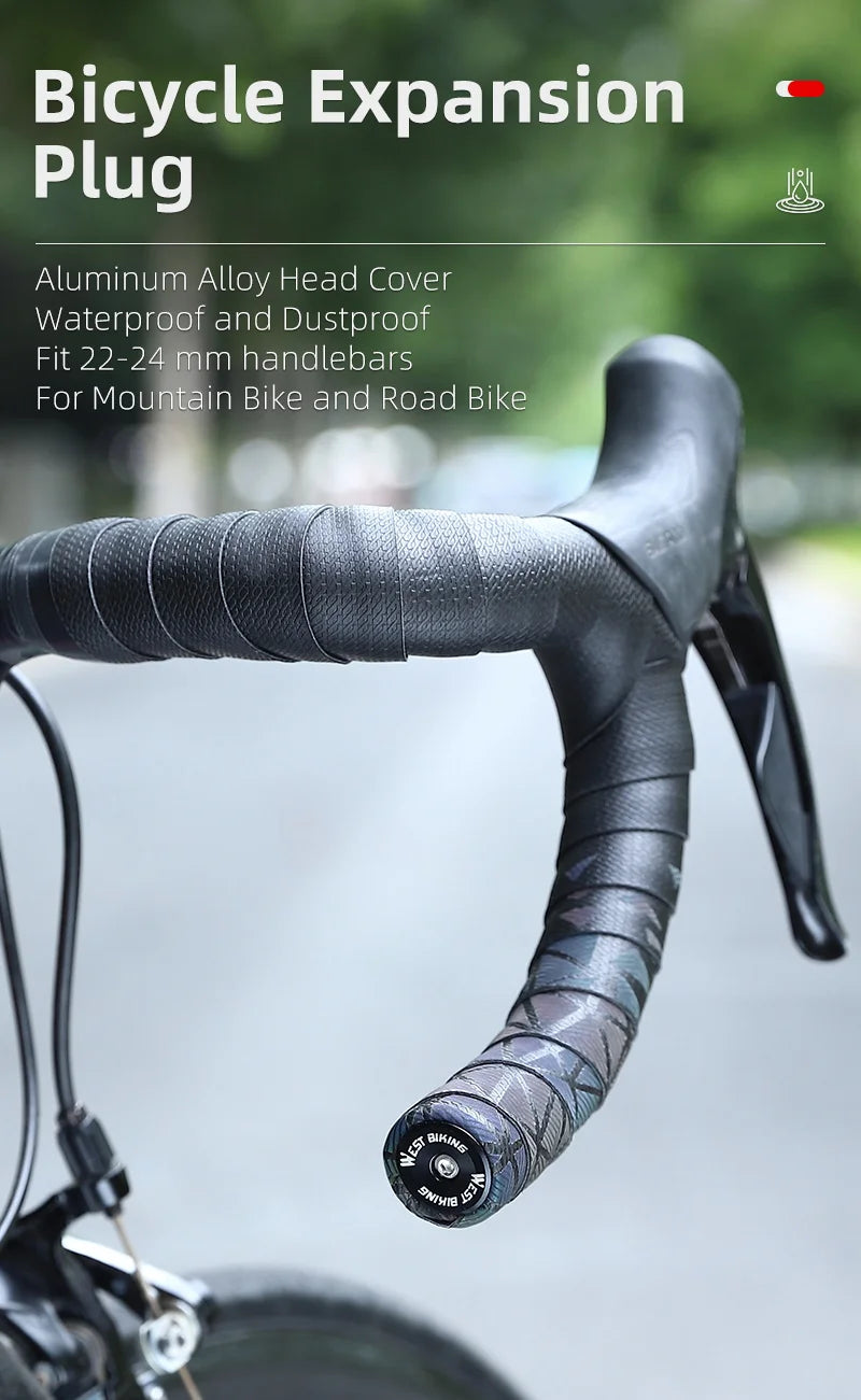 WEST BIKING Colorful Handlebar End Plugs With Tools Alunimum Alloy Road Bike MTB Handle Bar End Cap Expansion Plugs 22-24mm