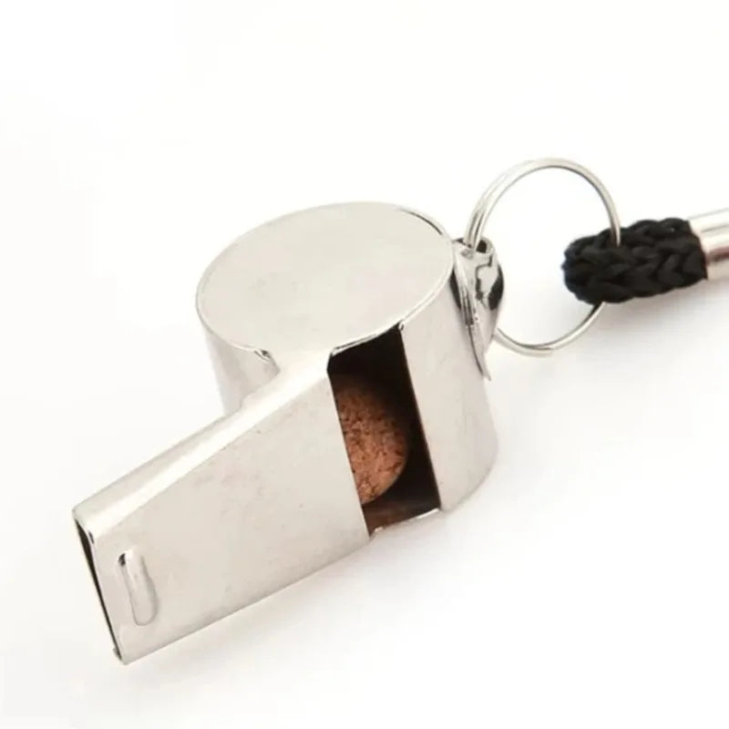 2 Pack Stainless Steel Sports Whistles with Lanyard, Loud Crisp Sound Whistles Great for Coaches, Referees, and Officials