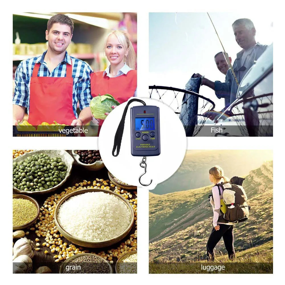 Kitchen Scales Weight Scale Portable Digital LCD Scale 40kg Electronic Luggage Hanging Suitcase Travel Bag Weight Balance Tool