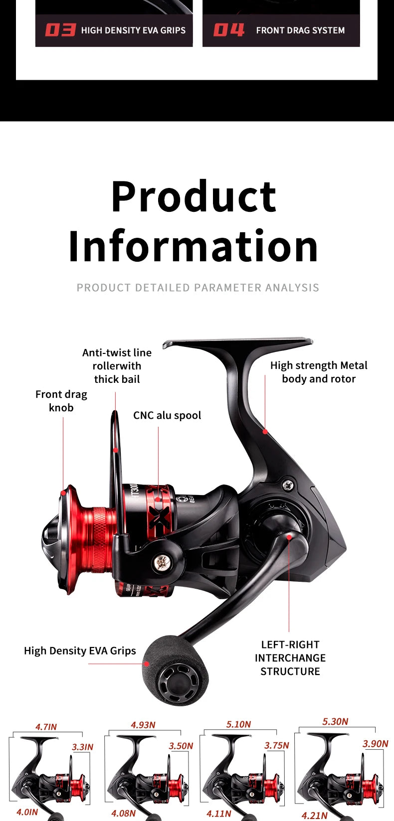 Rooblinos HT Spinning Fishing Reels For Saltwater Freshwater Metal Spool Left/Right Interchangeable Trout Carp Fishing Tackle