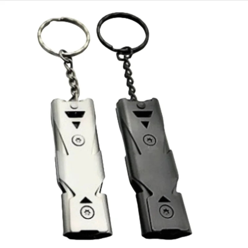Double Tube Explosive Whistle Outdoor Distress Whistle Stainless Steel High-frequency Earthquake Rescue Whistle Survival Whistle