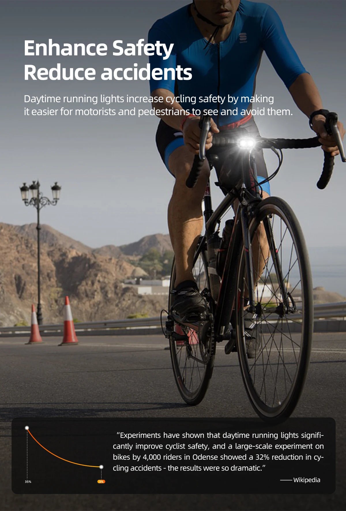 CYCLAMI Bicycle Headlights Front Light  Type-C Charging Waterproof MTB Road Bike Lights Cycling Accessories
