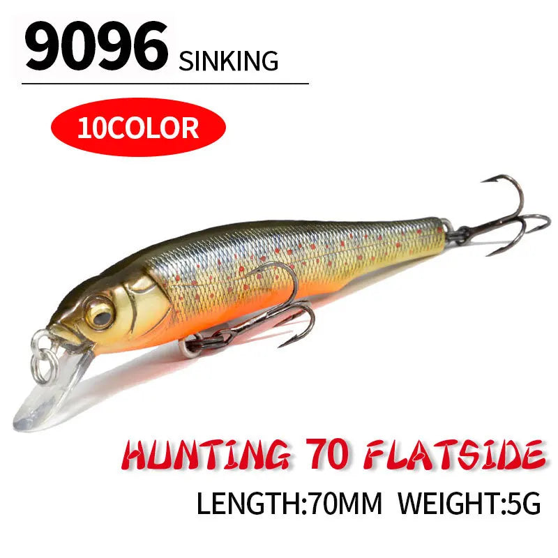 1PCS 70mm 5g Fishing Lure Minnow Hard Bait with 2 Fishing Hooks Crankbait Iscas Artificial Fishing Tackle Lure 3D Eyes
