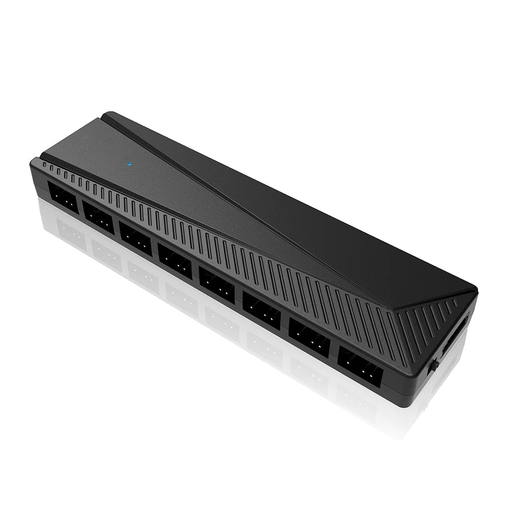 2 in 1 Hub LED Controllers 5V 3Pin ARGB 4Pin PWM SATA Power Multi Splitter 8 Way for PC Chassis Case Computer Accessories